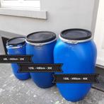 IJzeren vat 225L x4= 30€/st + 5L-10L container met tuit, Caravans en Kamperen, Ophalen of Verzenden, Zo goed als nieuw