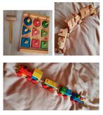 vintage stevige houten hamertje klop en blokkentrein, Kinderen en Baby's, Ophalen of Verzenden