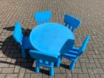 Tafel met 5 stoelen IKEA mammut blauw, Enlèvement