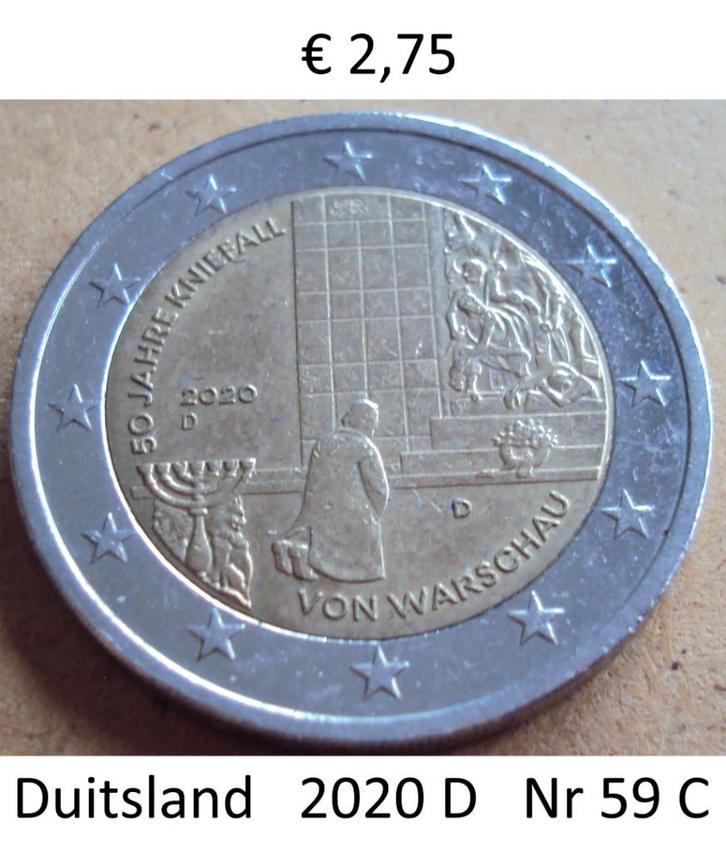 2 Euromunten Duitsland D, Postzegels en Munten, Munten | Europa | Euromunten, Losse munt, 2 euro, Duitsland, Ophalen of Verzenden