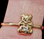 18K GOUDEN RING GESTEMPELD MET BRILJANTEN, Handtassen en Accessoires, Ringen, Nieuw, Ophalen of Verzenden, Met edelsteen, Dame