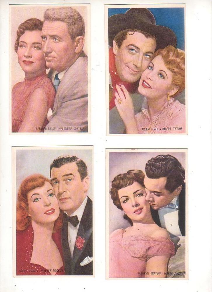 Oude Filmsterren / Kwatta / Koppels / 4 stuks, Verzamelen, Film en Tv, Zo goed als nieuw, Film, Foto of Kaart, Verzenden