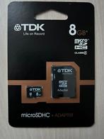 TDK microSDHC 8 GB, TV, Hi-fi & Vidéo, Photo | Cartes mémoire, Comme neuf, MicroSDHC, Enlèvement ou Envoi, 8 GB