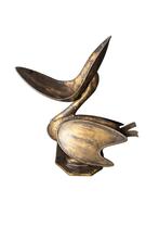 Sculpture pelican brutaliste en métal doré – vintage, Antiquités & Art, Enlèvement