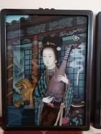 Chinese Geisha achterglasschilderij, Antiek en Kunst, Ophalen