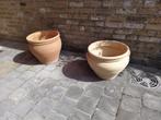 Terracotta potten, Tuin en Terras, Bloempotten, Tuin, Rond, Zo goed als nieuw, Minder dan 40 cm