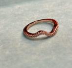 Pandora Ring Rosé Goud Wave ZGAN, Ophalen of Verzenden, Zo goed als nieuw, Goud