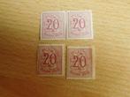 4 timbres Lion Héraldique  20c, Enlèvement ou Envoi, Non oblitéré