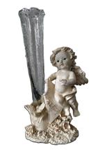 vase ancien avec ange - 22 cm de haut - céramique, Enlèvement ou Envoi