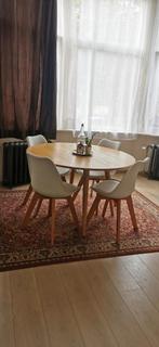 Ronde houten eettafel 120cm, Huis en Inrichting, Ophalen, Rond, Scandinavisch, Zo goed als nieuw