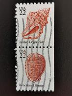 USA 1985 - schelpen - verticaal paar - rechts ongetand, Ophalen of Verzenden, Noord-Amerika, Gestempeld