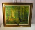 Belle œuvre peinte ancienne « Chemin à travers les bois » -, Antiquités & Art, Enlèvement ou Envoi