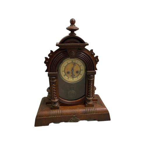 19e eeuwse houten klok - dubbele ring, Antiek en Kunst, Antiek | Klokken, Ophalen