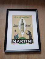 Martini - reclame 1953 ingelijst plexiglas, Verzamelen, Posters, Gebruikt, Met lijst, A4 of kleiner, Ophalen of Verzenden