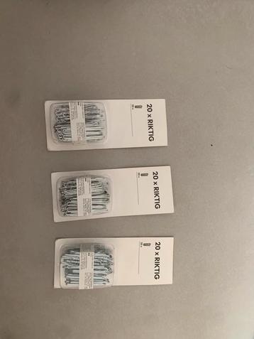 Gordijnhaken IKEA RIKTIG 3x 20stuks beschikbaar voor biedingen