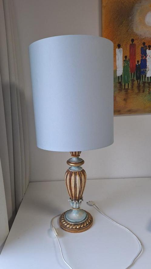 Barokke Lampenvoet Met Vintage Patina En Moderne Kap, Huis en Inrichting, Lampen | Tafellampen, Zo goed als nieuw, 75 cm of meer