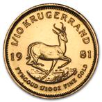 Gouden Munt Krugerrand 1/10 oz 1981, Ophalen of Verzenden, Munten