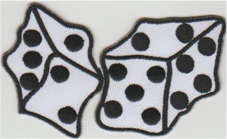 Dobbelsteen Dice stoffen opstrijk patch embleem #4, Verzamelen, Kleding en Patronen, Nieuw, Verzenden