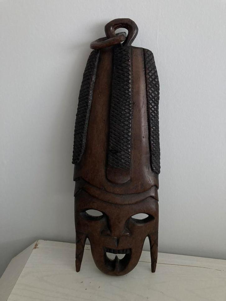 Vintage houten Afrikaanse masker 48cm, Antiek en Kunst, Kunst | Beelden en Houtsnijwerken, Ophalen of Verzenden