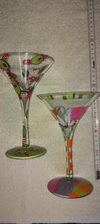 Lolita handpainted Martini glas, Glas, Glas of Glazen, Zo goed als nieuw, Ophalen