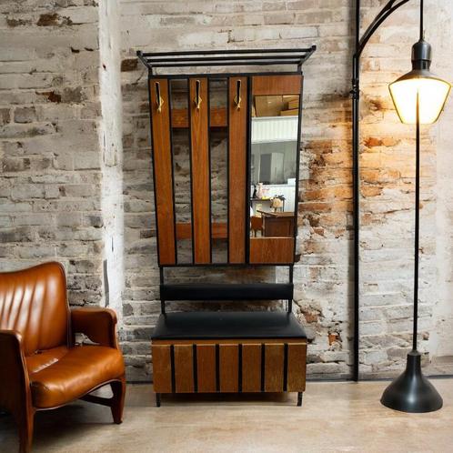 Vintage kapstokhouder met opbergruimte, Huis en Inrichting, Woonaccessoires | Kapstokken, Gebruikt, Hout, Ophalen