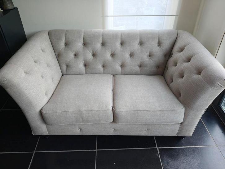 Chesterfield sofa zetel, Huis en Inrichting, Zetels | Zetels en Chaises Longues, Zo goed als nieuw, Ophalen