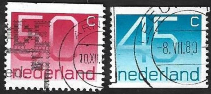 2 Nederland 1976 Cijfer type 'Crouwel', Postzegels en Munten, Postzegels | Nederland, Gestempeld, Na 1940, Ophalen of Verzenden