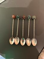 5 lepeltjes met steentjes, antiek, vintage, kristallen,parel, Ophalen