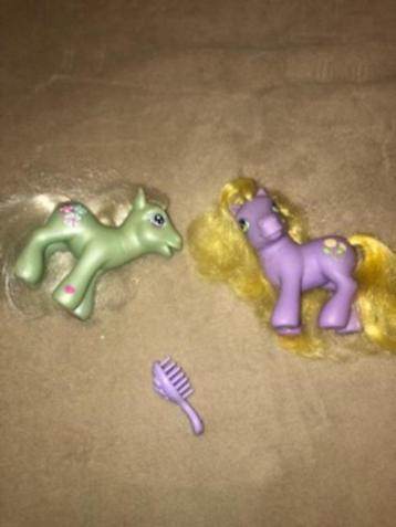 My little pony - mon petit poney : 2 poneys + brosse, Enlèvement ou Envoi, Utilisé