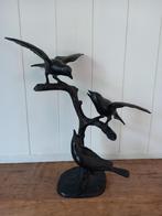 Statue en bronze de Josef Pabst (1879-1950) - 3 oiseaux sur, Antiquités & Art, Bronze, Enlèvement ou Envoi