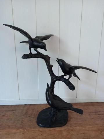 Statue en bronze de Josef Pabst (1879-1950) - 3 oiseaux sur 