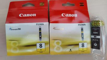 Cartouche Canon originale CLI-8Y jaune et marque privée PGI-