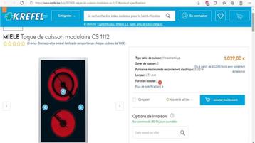 taque de cuisson modulaire CS 1112 - vitrocéramique, Neuf, Classe énergétique A ou plus économe, Enlèvement ou Envoi, Encastré