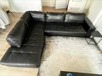 Black Leather Corner Sofa, Ophalen, Zo goed als nieuw