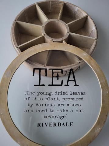 Riverdale theedoos rond 29,5 cm tea box opbergdoos thee beschikbaar voor biedingen
