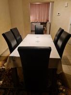 Tafel , 6 leren stoelen .Tafel afmetingen: 180x90x77 cm, Huis en Inrichting, Ophalen