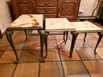 Marmeren onyx bijzettafels, 3 stuks, Antiek en Kunst, Ophalen