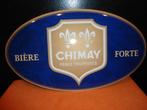 Chimay blauw ovaal metaalbord, Verzamelen, Biermerken, Nieuw, Overige merken, Reclamebord, Plaat of Schild, Ophalen of Verzenden