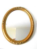 Miroir ovale doré, Antiquités & Art, Ovale, Moins de 50 cm, Enlèvement ou Envoi, Moins de 100 cm