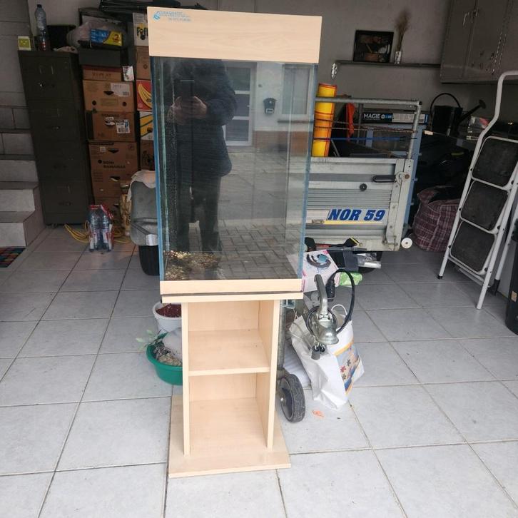 Aquarium Vertical 110L(40x40x70) avec Meuble et Filtration, Animaux & Accessoires, Poissons | Aquariums & Accessoires, Utilisé
