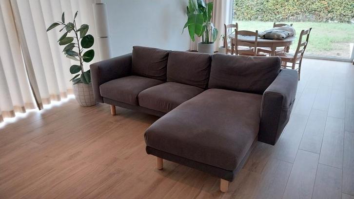 IKEA Norsborg zetel met chaise longue (grijs), Huis en Inrichting, Zetels | Zetels en Chaises Longues, Gebruikt, Driepersoons