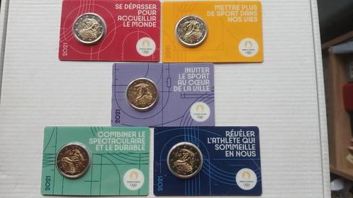 2€ commémorative France J.O 2024 coin card 2021, Postzegels en Munten, Munten | Europa | Euromunten, Losse munt, 2 euro, Frankrijk