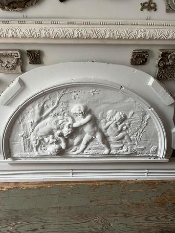 ANTIEK GIPSEN PLAASTER MUUR DECORATIE PANEEL ZGSTAAT! beschikbaar voor biedingen