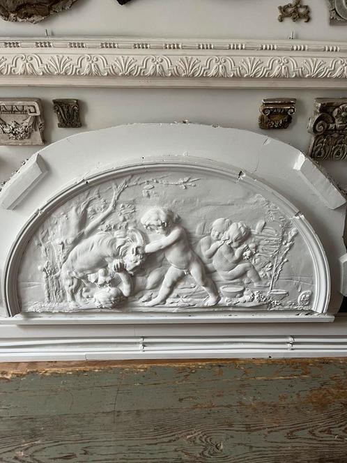 ANTIEK GIPSEN PLAASTER MUUR DECORATIE PANEEL ZGSTAAT!, Antiek en Kunst, Antiek | Woonaccessoires, Ophalen
