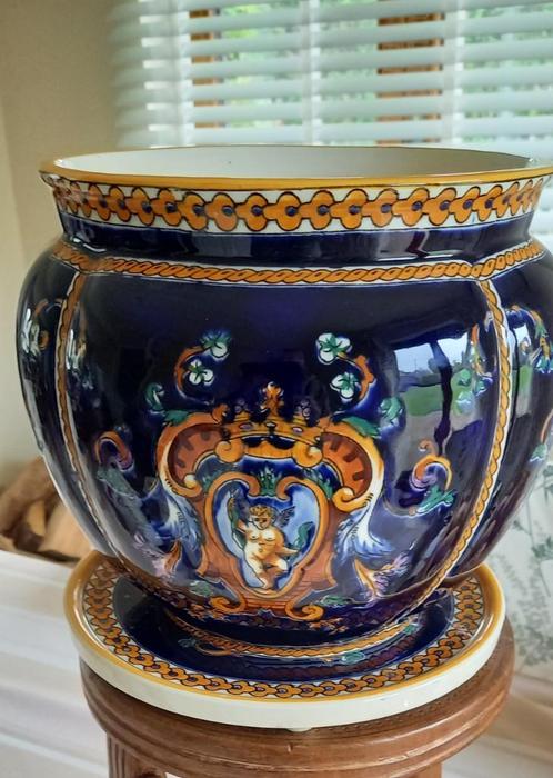 GIEN plantenpot (Manufacture de Gien, in Val de Loire), Antiek en Kunst, Antiek | Keramiek en Aardewerk, Ophalen