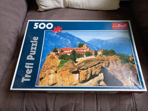 Treft puzzel 500 stuks - Meteora, Griekenland, Hobby en Vrije tijd, Denksport en Puzzels, Gebruikt, Legpuzzel, 500 t/m 1500 stukjes