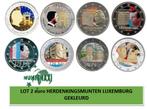 LOT 2 euro herdenkingsmunten gekleurd Luxemburg, Ophalen of Verzenden, Luxemburg, 2 euro