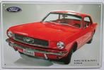 Reclamebord van Ford Mustang 1964 in reliëf-30 x 20cm, Verzamelen, Merken en Reclamevoorwerpen, Nieuw, Reclamebord, Verzenden