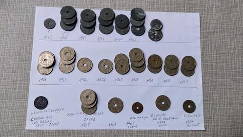 40 diverse Belgische 0,25cent. van 1908 tot 1946, Verzamelen, Overige Verzamelen, Gebruikt, Ophalen of Verzenden