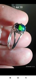 Bague réglable en argent massif avec opale noire d'Éthiopie, Overige kleuren, Nieuw, Ophalen of Verzenden, Met edelsteen